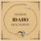 I'm from Idaho, Deal with it, Proud Idaho State Gifts, Idaho Sunflower Bracelet Gift Idea, Christmas Gifts for Idaho People, Coworkers, Colleague