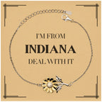 I'm from Indiana, Deal with it, Sunflower Bracelet Gift Idea
