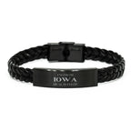 I'm from Iowa, Deal with it, Proud Iowa State Braided Leather Bracelet Gift Idea