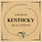 I'm from Kentucky, Deal with it, Proud Kentucky State Gifts, Kentucky Sunflower Bracelet Gift Idea, Christmas Gifts for Kentucky People, Coworkers, Colleague