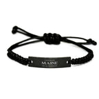 I'm from Maine, Deal with it, Proud Maine State Leather Rope Bracelet Gift Idea
