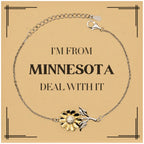 I'm from Minnesota, Deal with it, Proud Minnesota State Gifts, Minnesota Sunflower Bracelet Gift Idea, Christmas Gifts for Minnesota People, Coworkers, Colleague