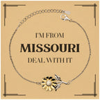 I'm from Missouri, Deal with it, Proud Missouri State Gifts, Missouri Sunflower Bracelet Gift Idea, Christmas Gifts for Missouri People, Coworkers, Colleague