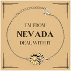 I'm from Nevada, Deal with it, Proud Nevada State Gifts, Nevada Sunflower Bracelet Gift Idea, Christmas Gifts for Nevada People, Coworkers, Colleague