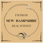 I'm from New Hampshire, Deal with it, Proud New Hampshire State Gifts, New Hampshire Sunflower Bracelet Gift Idea, Christmas Gifts for New Hampshire People, Coworkers, Colleague