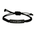 I'm from New York, Deal with it, Proud New York State Black Rope Bracelet Gift Idea