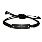 I'm from Oregon, Deal with it, Proud Oregon State Black Rope Bracelet Gift Idea