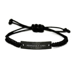 I'm from Pennsylvania, Deal with it, Proud Pennsylvania State Black Rope Bracelet Gift Idea