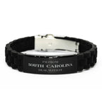 I'm from South Carolina, Deal with it, Proud South Carolina State Black Glidelock Clasp Bracelet Gift Idea