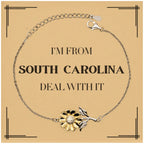I'm from South Carolina, Deal with it, Proud South Carolina State Gifts, South Carolina Sunflower Bracelet Gift Idea, Christmas Gifts for South Carolina People, Coworkers, Colleague