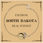 I'm from South Dakota, Deal with it, Proud South Dakota State Gifts, South Dakota Sunflower Bracelet Gift Idea, Christmas Gifts for South Dakota People, Coworkers, Colleague