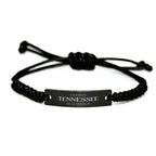 I'm from Tennessee, Deal with it, Proud Tennessee State Black Rope Bracelet Gift Idea