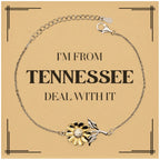I'm from Tennessee, Deal with it, Proud Tennessee State Gifts, Tennessee Sunflower Bracelet Gift Idea, Christmas Gifts for Tennessee People, Coworkers, Colleague