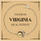 I'm from Virginia, Deal with it, Proud Virginia State Gifts, Virginia Sunflower Bracelet Gift Idea, Christmas Gifts for Virginia People, Coworkers, Colleague