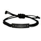 I'm from Washington, Deal with it, Proud Washington State Black Rope Bracelet Gift Idea