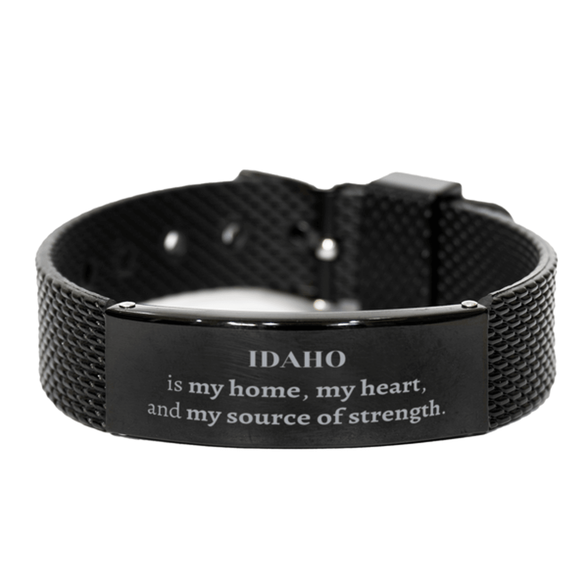 Idaho is my home Gifts, Lovely Idaho Birthday Christmas Black Shark Mesh Bracelet For People from Idaho, Men, Women, Friends - Mallard Moon Gift Shop