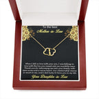 Gift for Mother-in-Law from Daughter-in-Law Gold Heart Pendant Necklace with Real Diamonds Custom Message Card