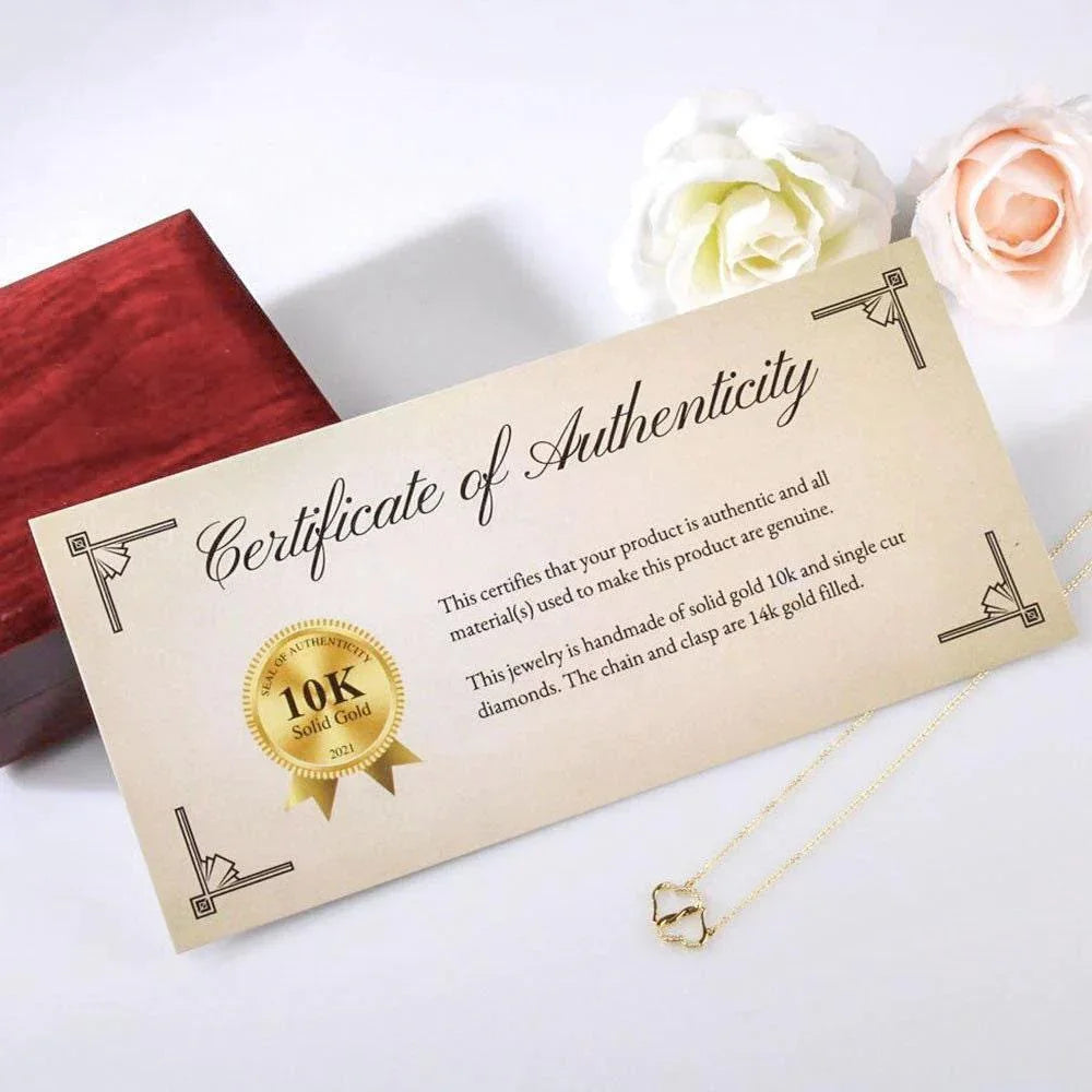 Gift for Mother-in-Law from Daughter-in-Law Gold Heart Pendant Necklace with Real Diamonds Custom Message Card