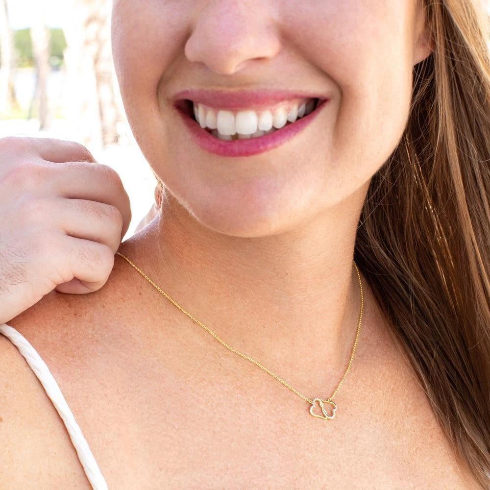Gift for Mother-in-Law from Son-in-Law Gold Heart and Real Diamond Pendant Necklace