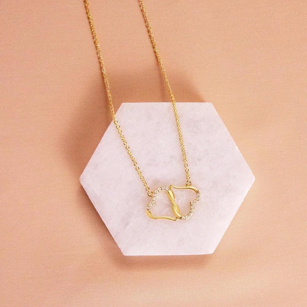 Gift for Mother-in-Law from Daughter-in-Law Gold Heart Pendant Necklace with Real Diamonds Custom Message Card