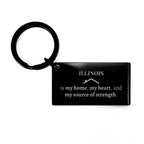 Illinois is my home Gifts, Lovely Illinois Birthday Christmas Keychain For People from Illinois, Men, Women, Friends