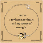 Illinois is my home Gifts, Lovely Illinois Birthday Christmas Sunflower Bracelet For People from Illinois, Men, Women, Friends