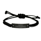 Indiana is my home, My Heart and My Source of Strength Black Rope Bracelet