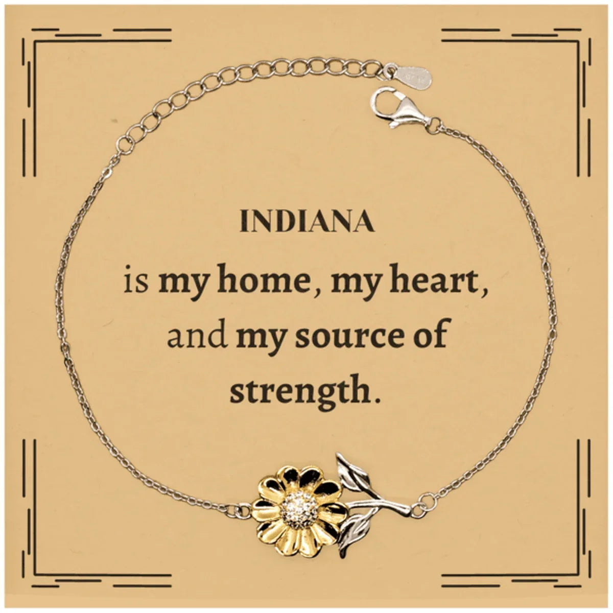 Indiana is my home Gifts, Lovely Indiana Birthday Christmas Sunflower Bracelet For People from Indiana, Men, Women, Friends