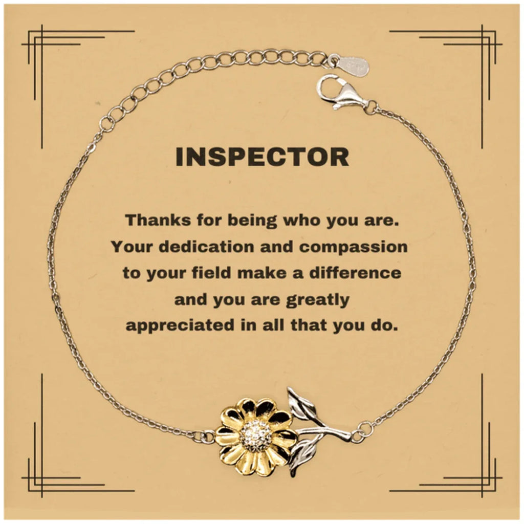 Inspector Sunflower Bracelet - Thanks for being who you are - Birthday Christmas Jewelry Gifts Coworkers Colleague Boss