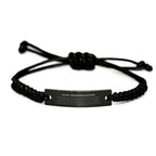 Inspirational Granddaughter Engraved Black Rope Bracelet - Behind you, all your Memories, Before you, all your Dreams - Birthday, Christmas Holiday Gifts