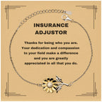 Insurance Adjustor Sunflower Bracelet - Thanks for being who you are - Birthday Christmas Jewelry Gifts Coworkers Colleague Boss