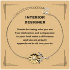 Interior Designer Sunflower Bracelet - Thanks for being who you are - Birthday Christmas Jewelry Gifts Coworkers Colleague Boss