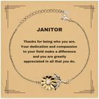Janitor Sunflower Bracelet - Thanks for being who you are - Birthday Christmas Jewelry Gifts Coworkers Colleague Boss