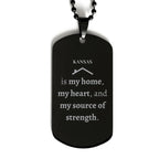 Kansas is my home Gifts, Lovely Kansas Birthday Christmas Black Dog Tag For People from Kansas, Men, Women, Friends