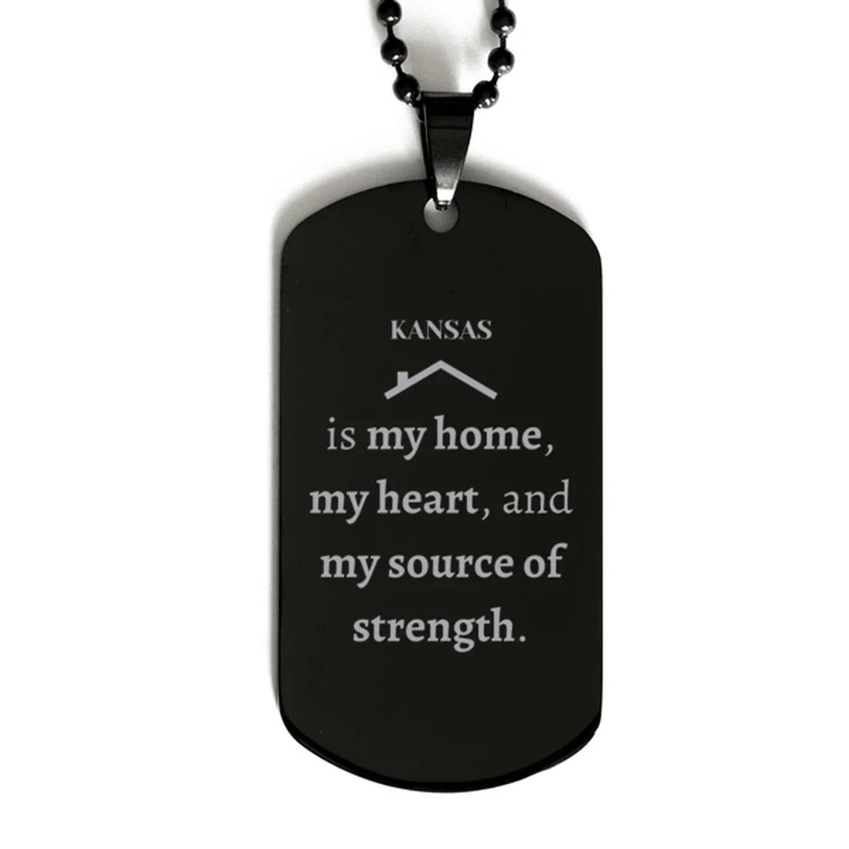 Kansas is my home Gifts, Lovely Kansas Birthday Christmas Black Dog Tag For People from Kansas, Men, Women, Friends
