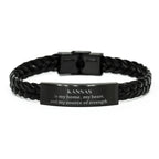 Kansas is my home Gifts, Lovely Kansas Birthday Christmas Braided Leather Bracelet For People from Kansas, Men, Women, Friends