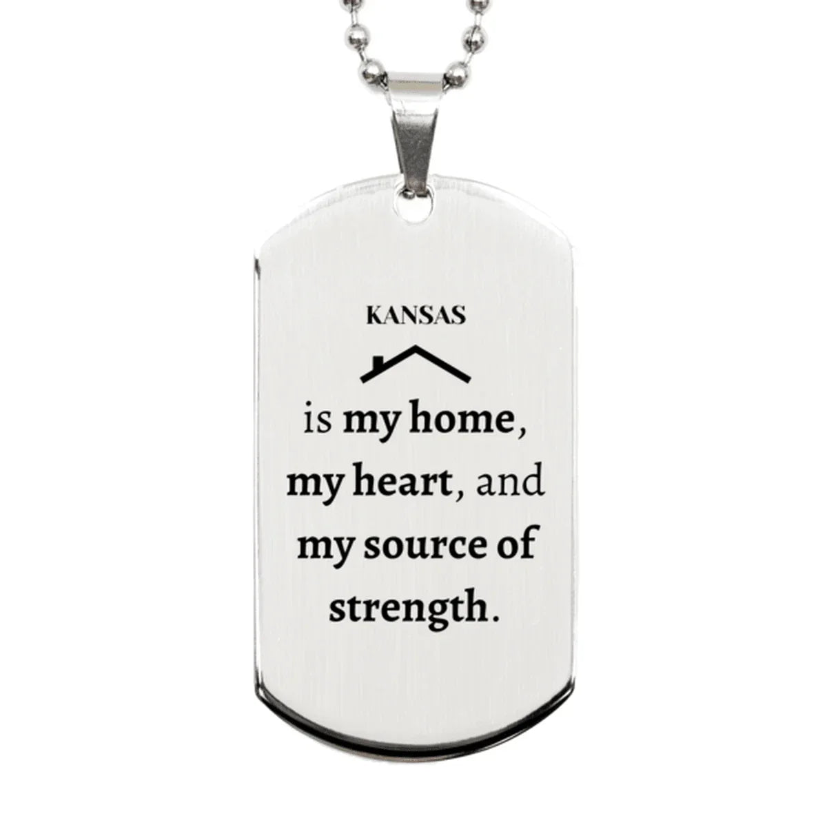 Kansas is my home Gifts, Lovely Kansas Birthday Christmas Silver Dog Tag For People from Kansas, Men, Women, Friends