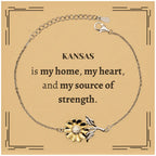 Kansas is my home Gifts, Lovely Kansas Birthday Christmas Sunflower Bracelet For People from Kansas, Men, Women, Friends