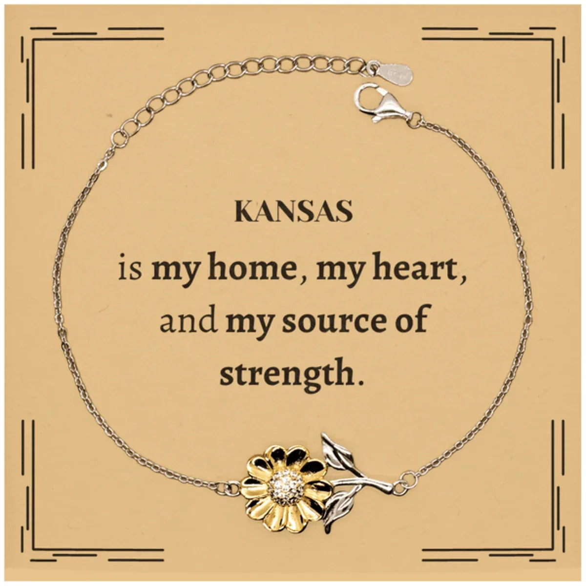 Kansas is my home Gifts, Lovely Kansas Birthday Christmas Sunflower Bracelet For People from Kansas, Men, Women, Friends