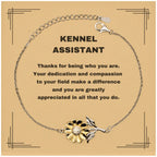 Kennel AssistantSunflower Bracelet - Thanks for being who you are - Birthday Christmas Jewelry Gifts Coworkers Colleague Boss
