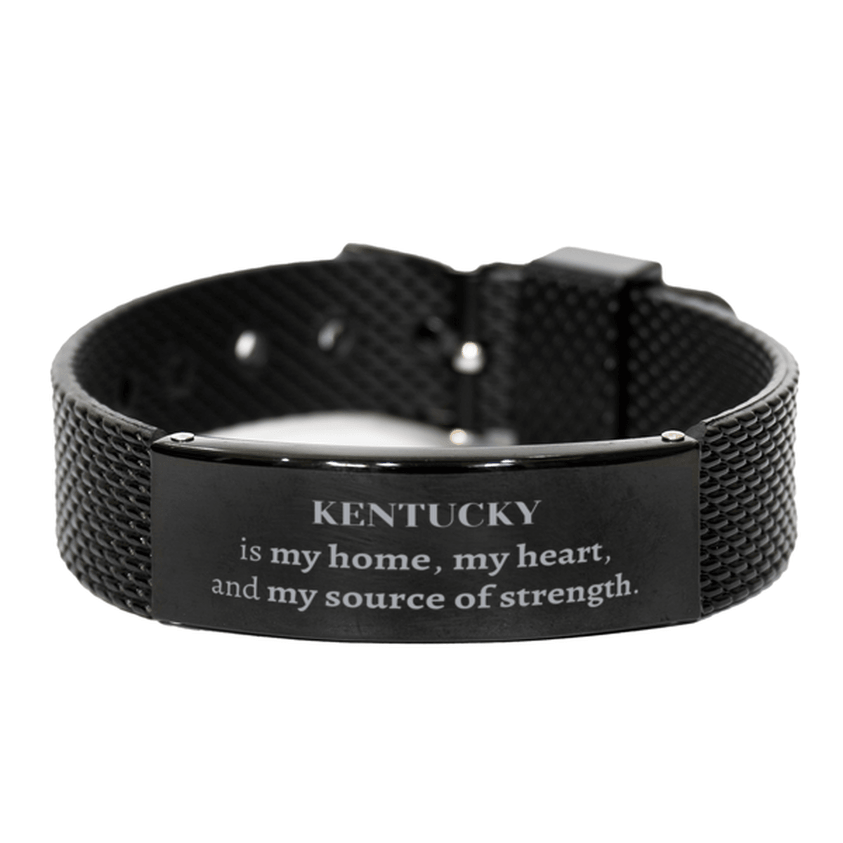 Kentucky is my home Gifts, Lovely Kentucky Birthday Christmas Black Shark Mesh Bracelet For People from Kentucky, Men, Women, Friends - Mallard Moon Gift Shop
