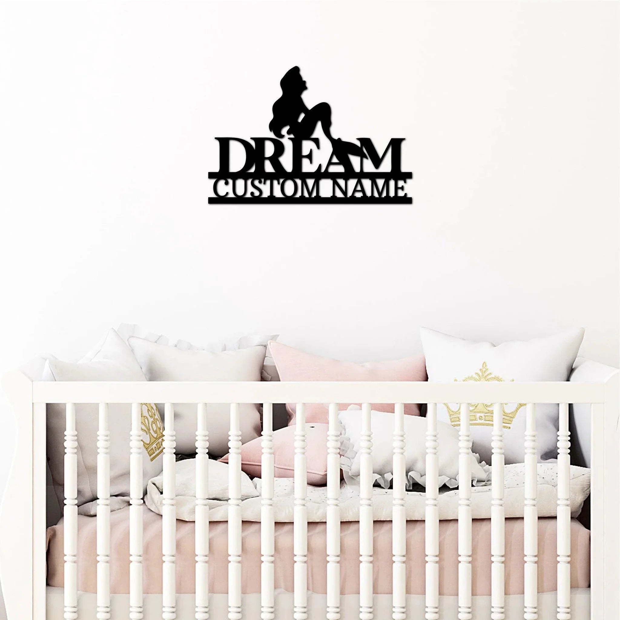 Mermaid Dreams Custom Name Metal Art Wall Sign