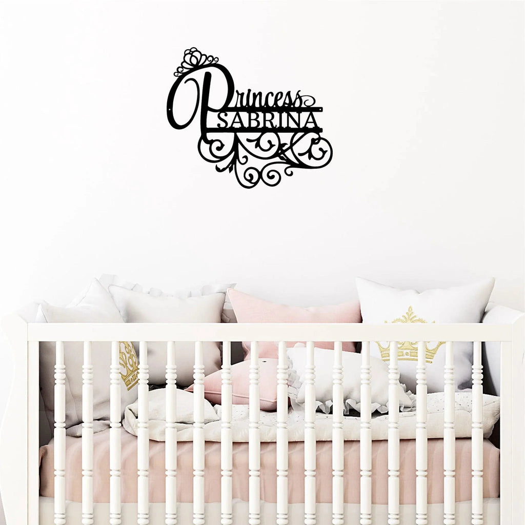 Princess Crown Custom Name Metal Art Wall Sign