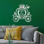 Cinderella Princess Pumpkin Carriage Custom Initial Metal Art Wall Sign Decor