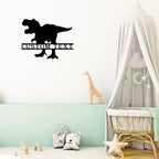 Dinosaur T-Rex Personalized Name Metal Art Wall Sign