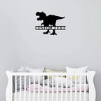 Dinosaur T-Rex Personalized Name Metal Art Wall Sign