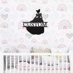 Princess Cinderella Personalized Name Metal Art Wall Sign