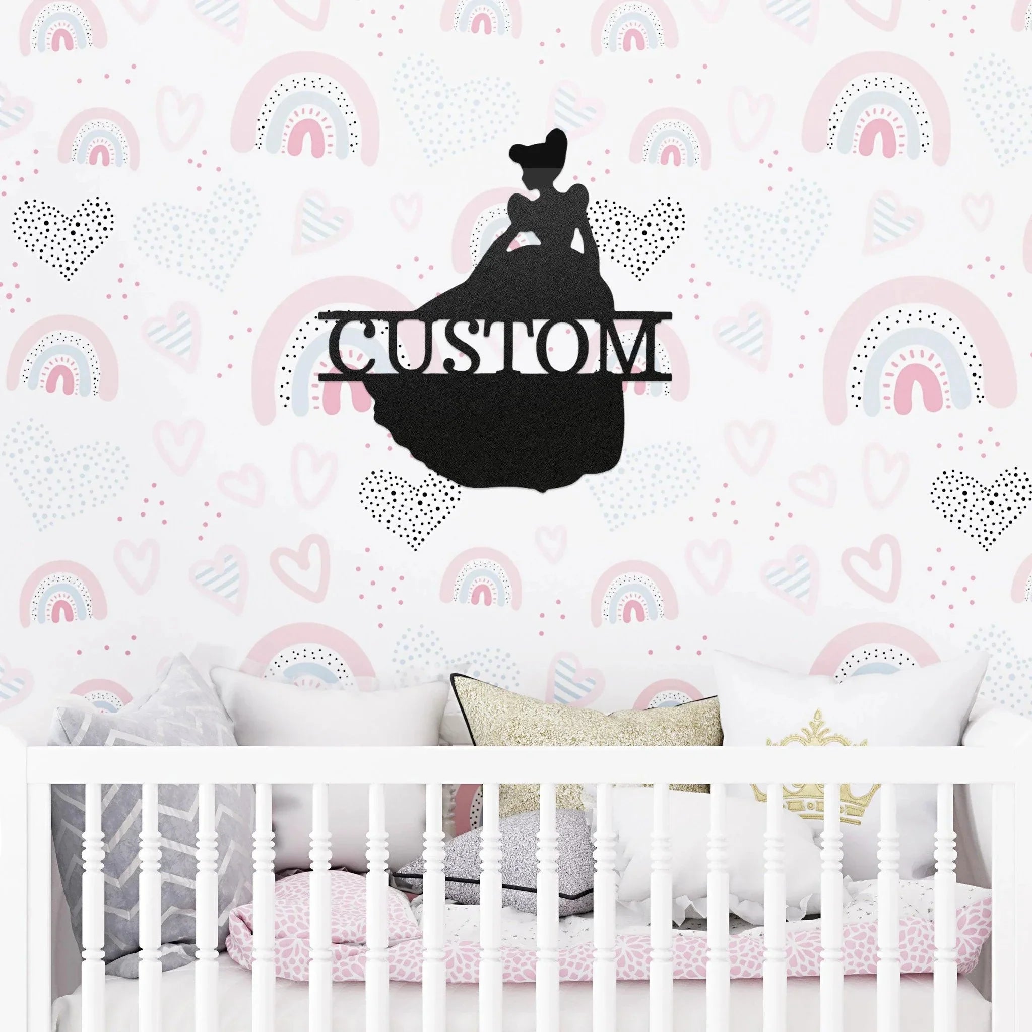 Princess Cinderella Personalized Name Metal Art Wall Sign