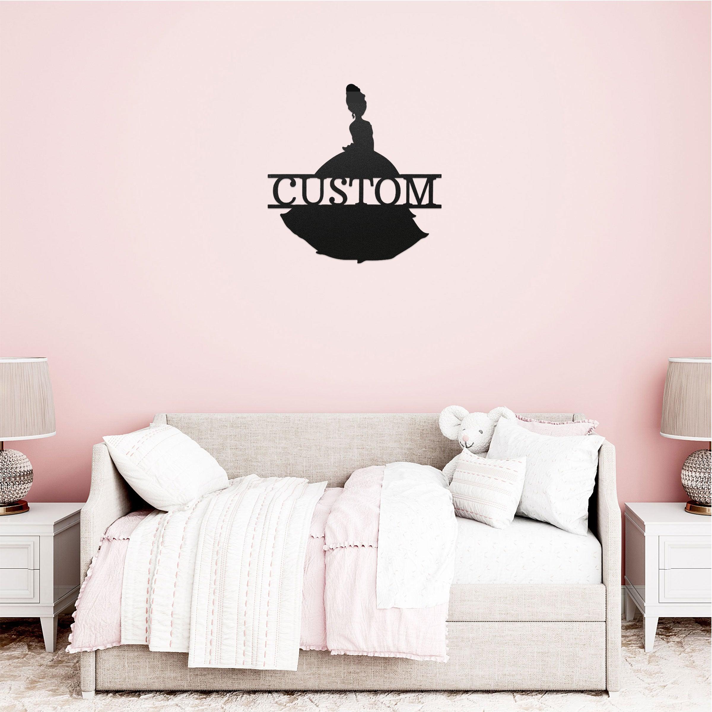 Princess Tiana Personalized Name Metal Art Wall Sign - Mallard Moon Gift Shop