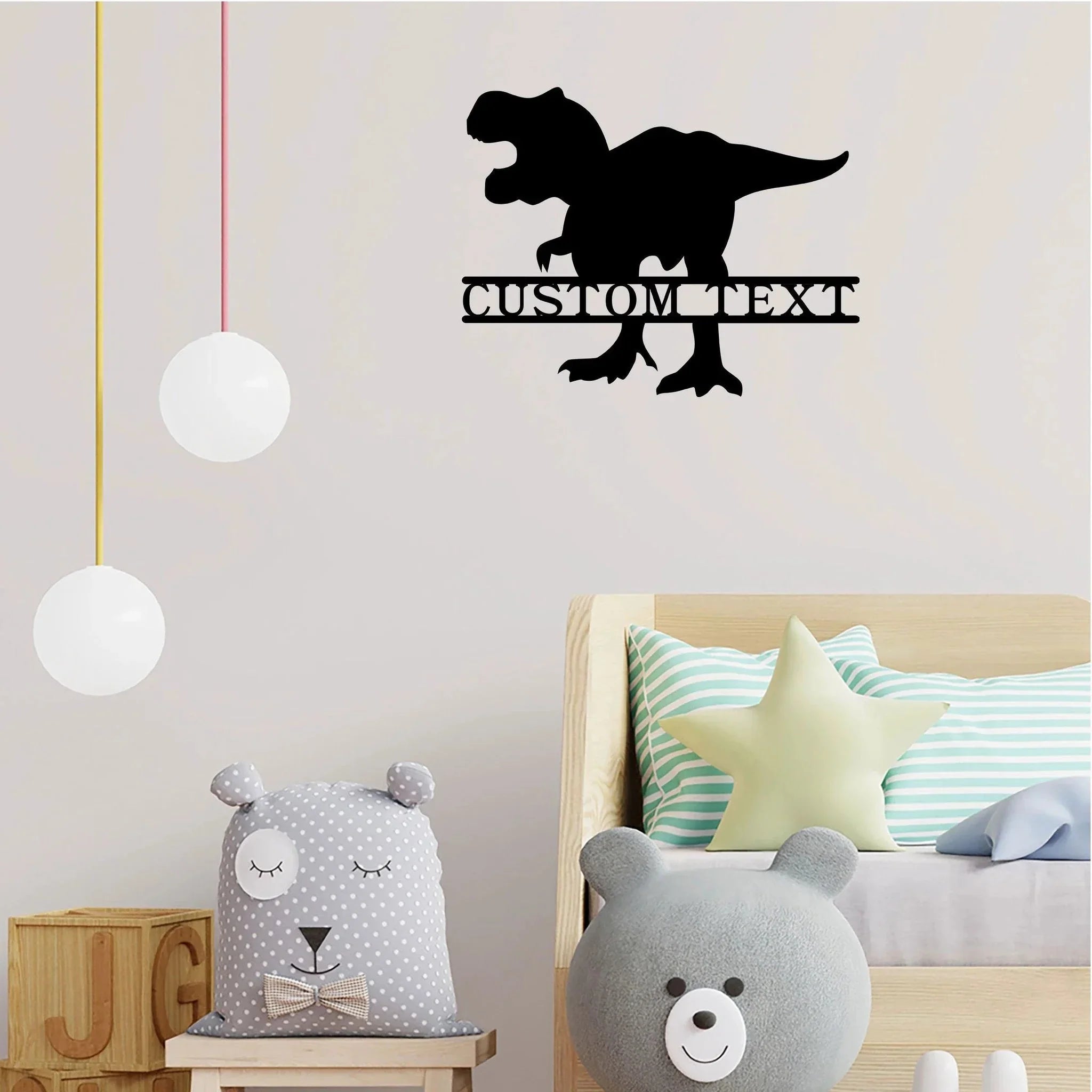 Dinosaur T-Rex Personalized Name Metal Art Wall Sign